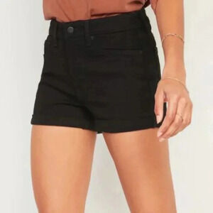 Old Navy Women's Flat Front Maternity Chino Shorts Button Fly Black Size 16